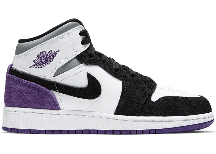 air jordan 1 mid se varsity purple on feet